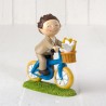 Figura pastel niño Comunión en bici